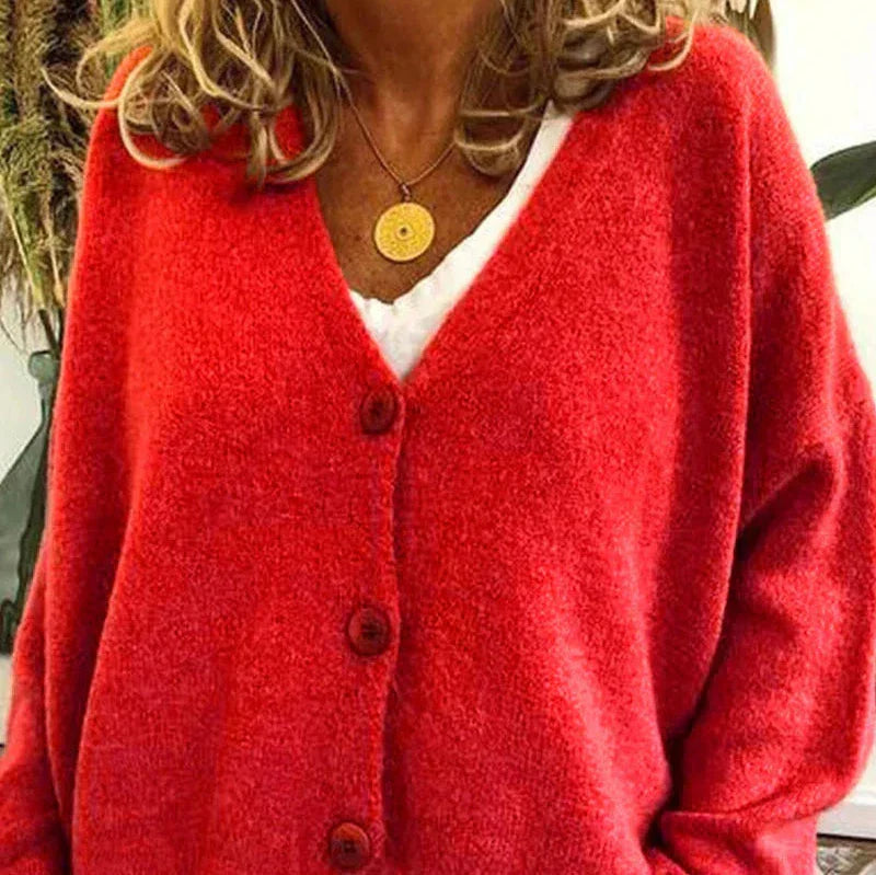 Bella Women’s Cardigan Sweater with V-Neck and Button Placket 14