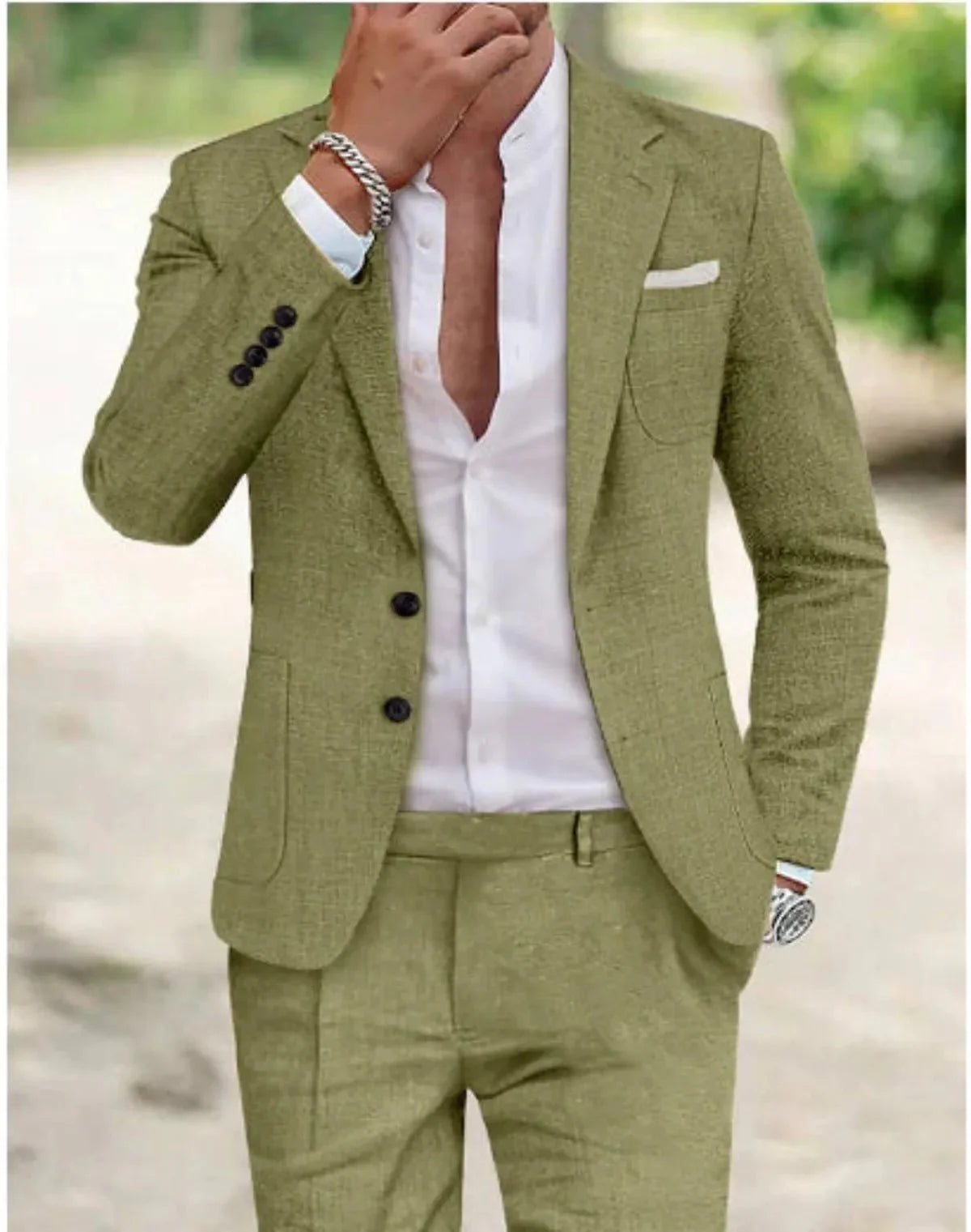 Bruno Men's Suit with Two-Button Blazer and Coordinated Trousers for Weddings and Formal Occasions 3