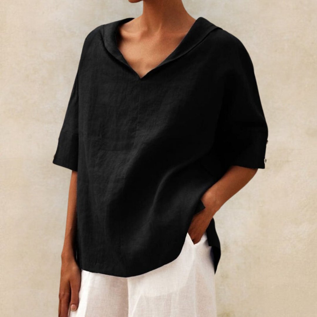 Daniela Women’s Loose-Fit V-Neck Top with Lightweight Spring Design 6