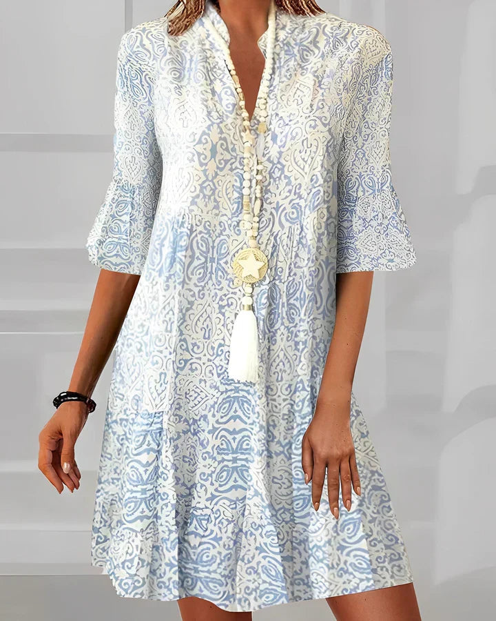 Elara Women's Cocktail Dress with Elegant Print and Feminine Silhouette 2