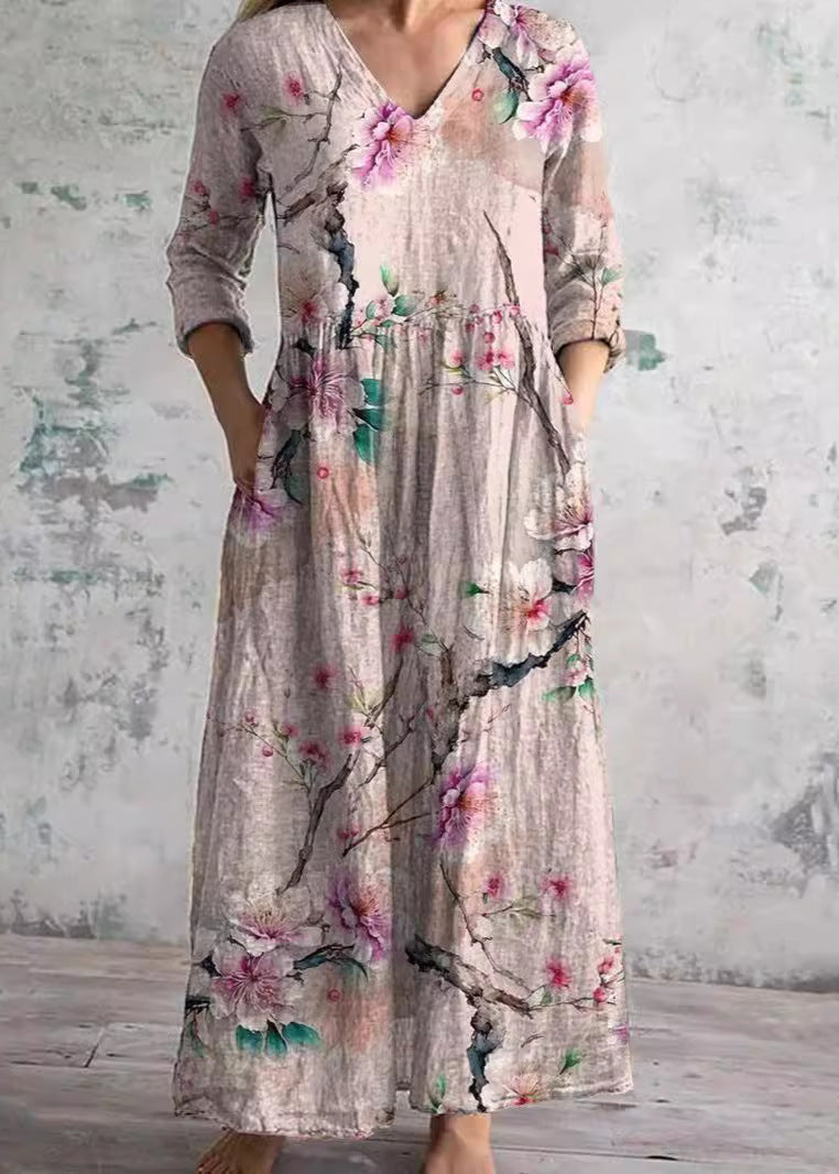 Elara Women’s Midi Dress with Floral Print and Relaxed Fit 6