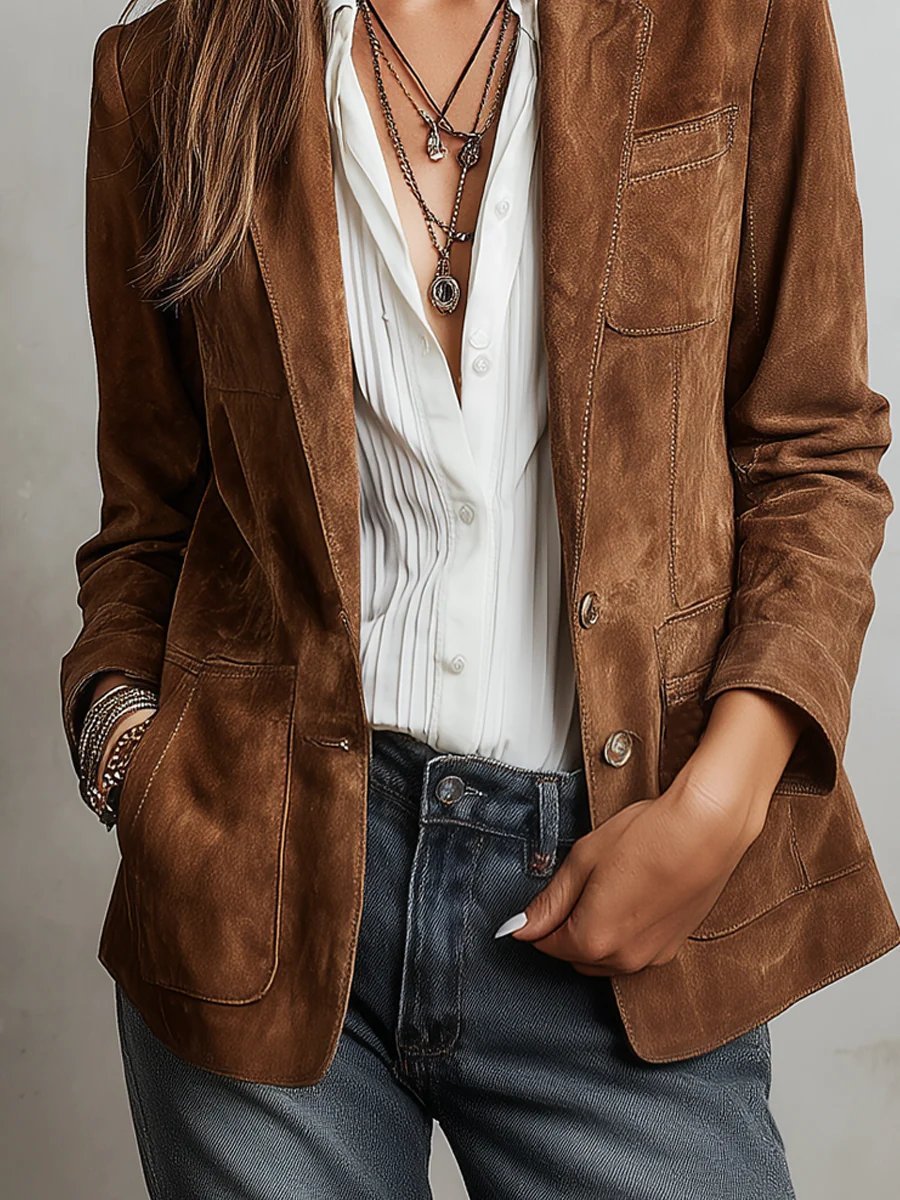 Emilia Women’s Blazer with Tailored Fit and Button Placket Design 4