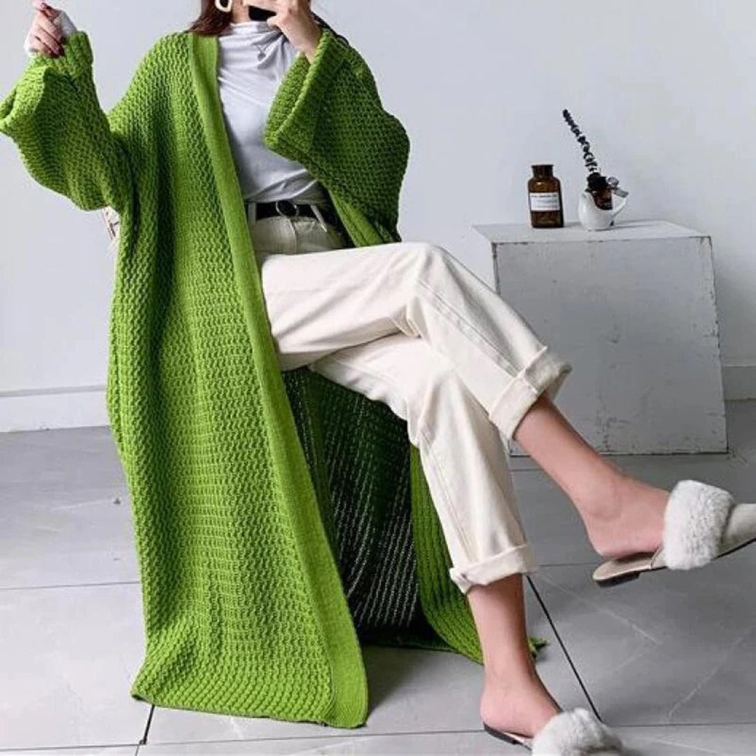 Frieda Women’s Long Cardigan with Open Front and Flowing Cut 7