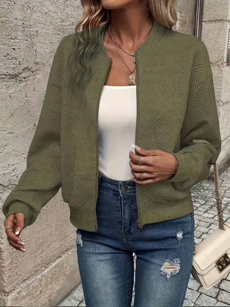 Jade Women’s Cardigan Sweater with Zip Closure and Textured Design 10