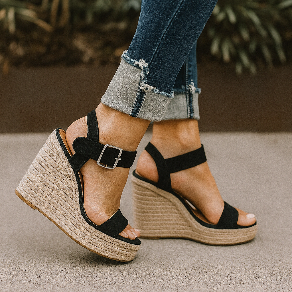 Jade Women’s Wedge Heel Sandals with Open Toe and Ankle Strap 2
