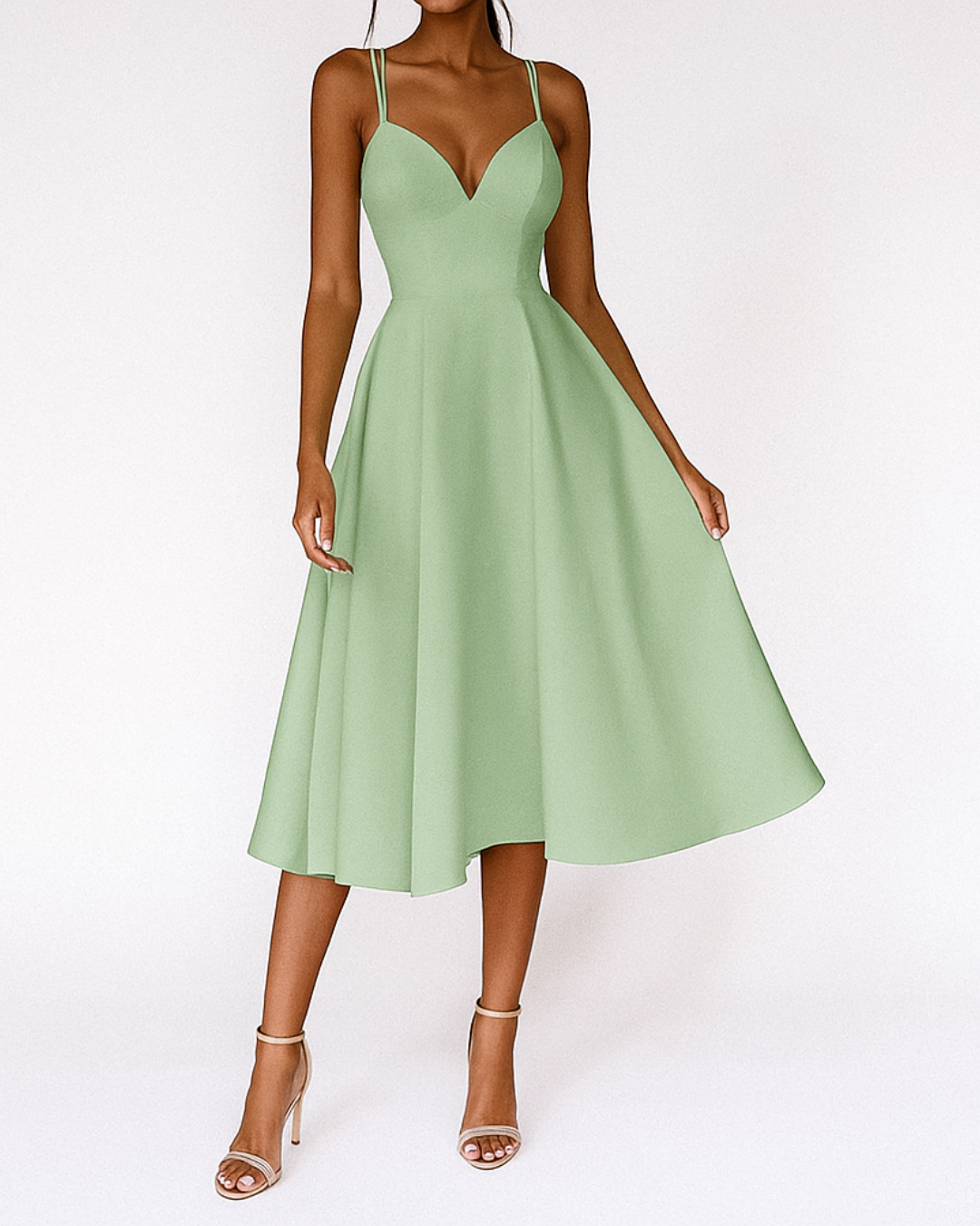 Lena Women’s Formal Dress with Strappy Design and Flattering Midi Length 5