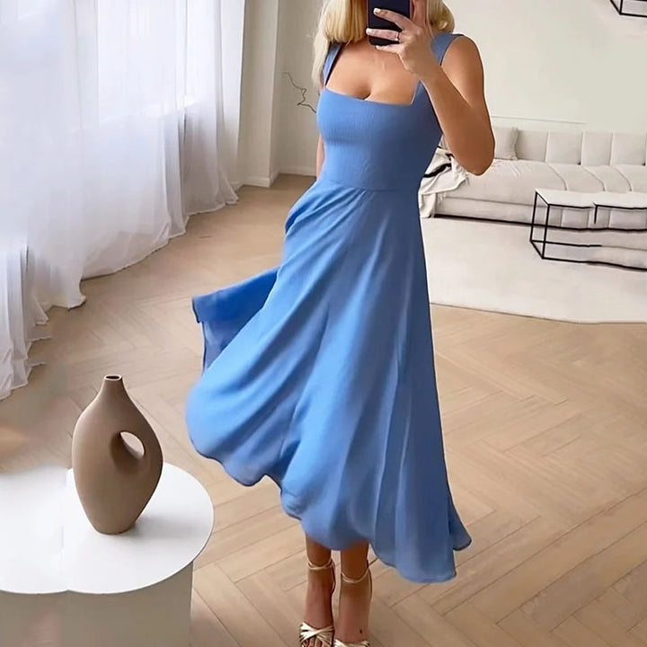 Marion Women’s Midi Dress with Square Neckline and Flattering Silhouette for Formal Events 2