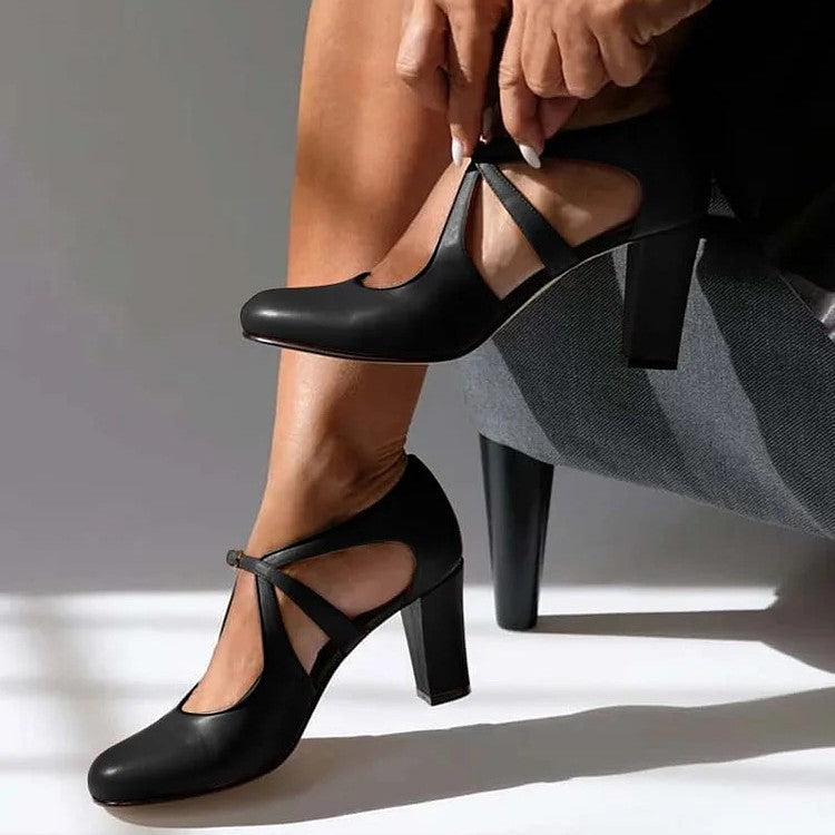 Raina Women’s Heels with Stable Block Heel and Secure Strap Design 2