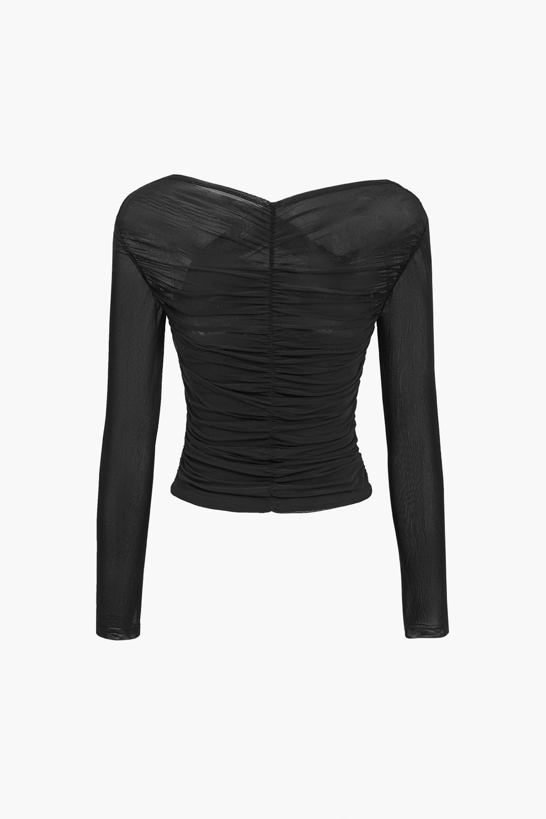 Susanne Women’s Mesh Top with Ruffles and Long Sleeves 5