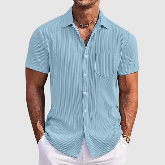 Aero Men’s Shirt with Slim Fit and Ribbed Texture 0