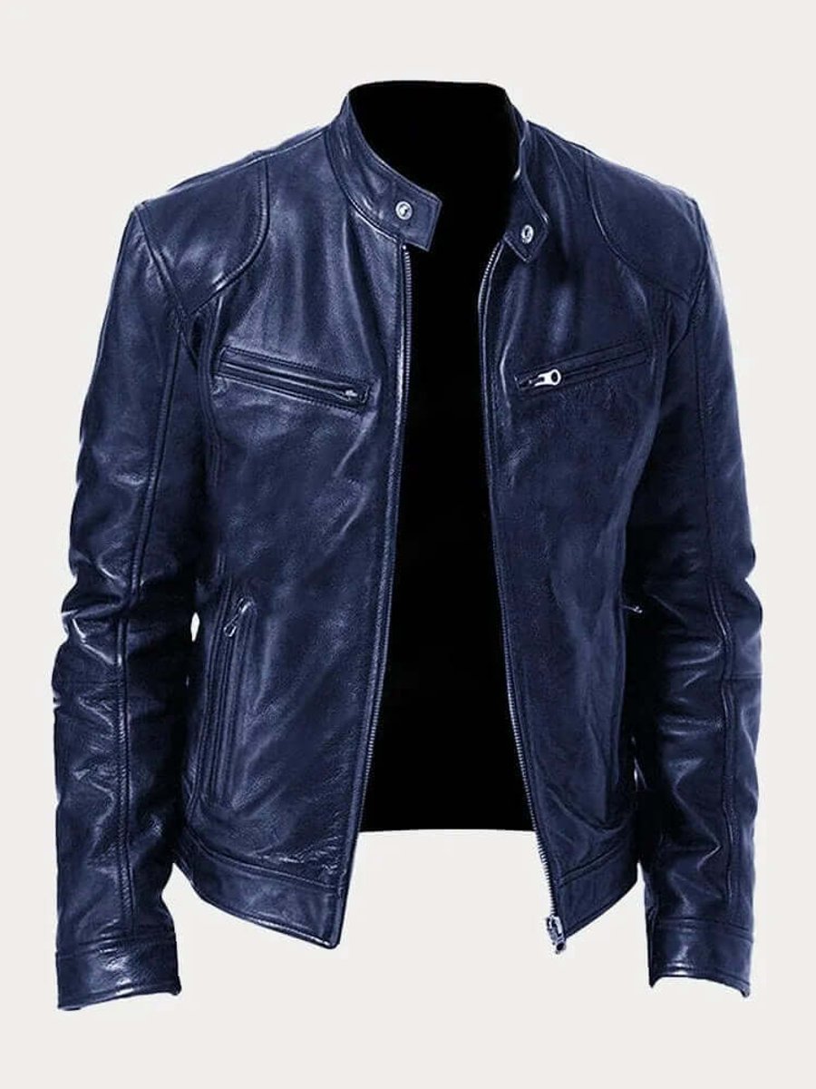 Aiden Men's Leather Biker Jacket | Genuine Leather, Tailored Fit 10