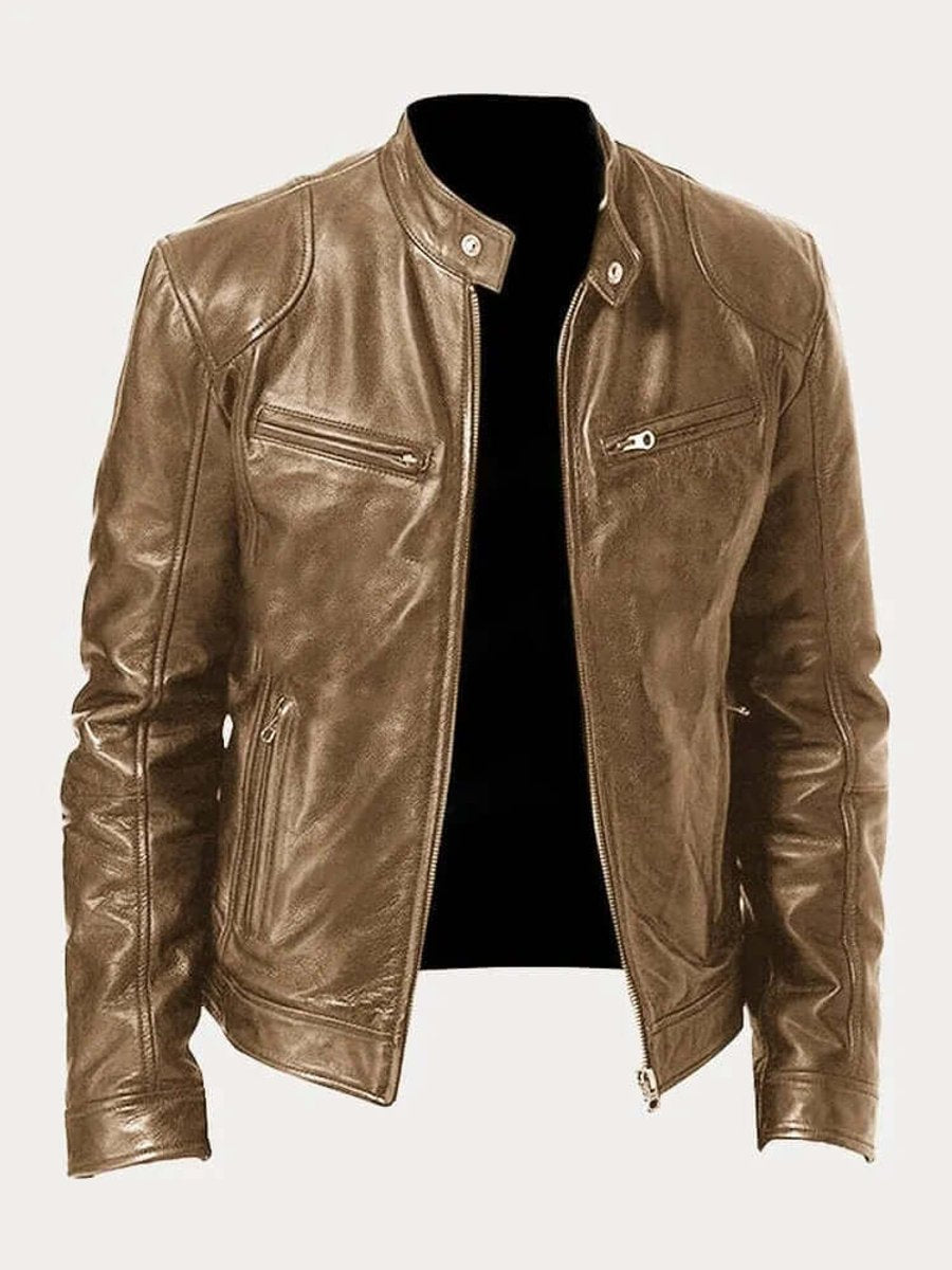 Aiden Men's Leather Biker Jacket | Genuine Leather, Tailored Fit 12