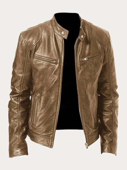 Aiden Men's Leather Biker Jacket | Genuine Leather, Tailored Fit 12