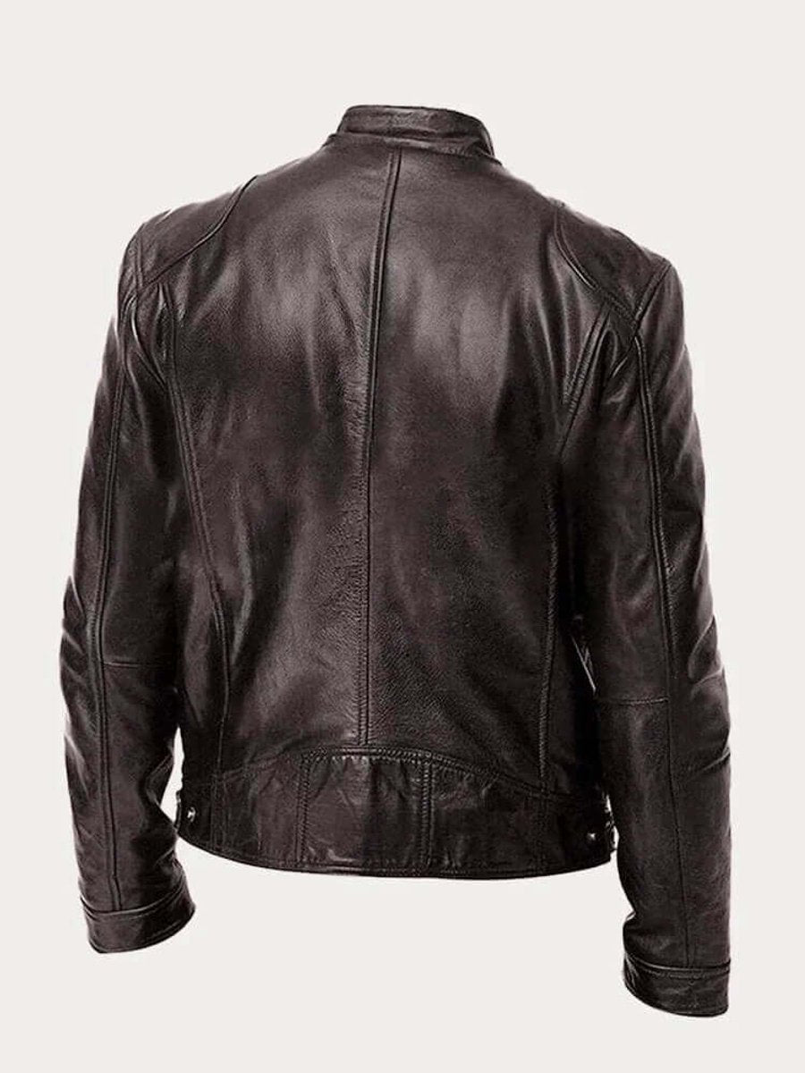 Aiden Men's Leather Biker Jacket | Genuine Leather, Tailored Fit 2