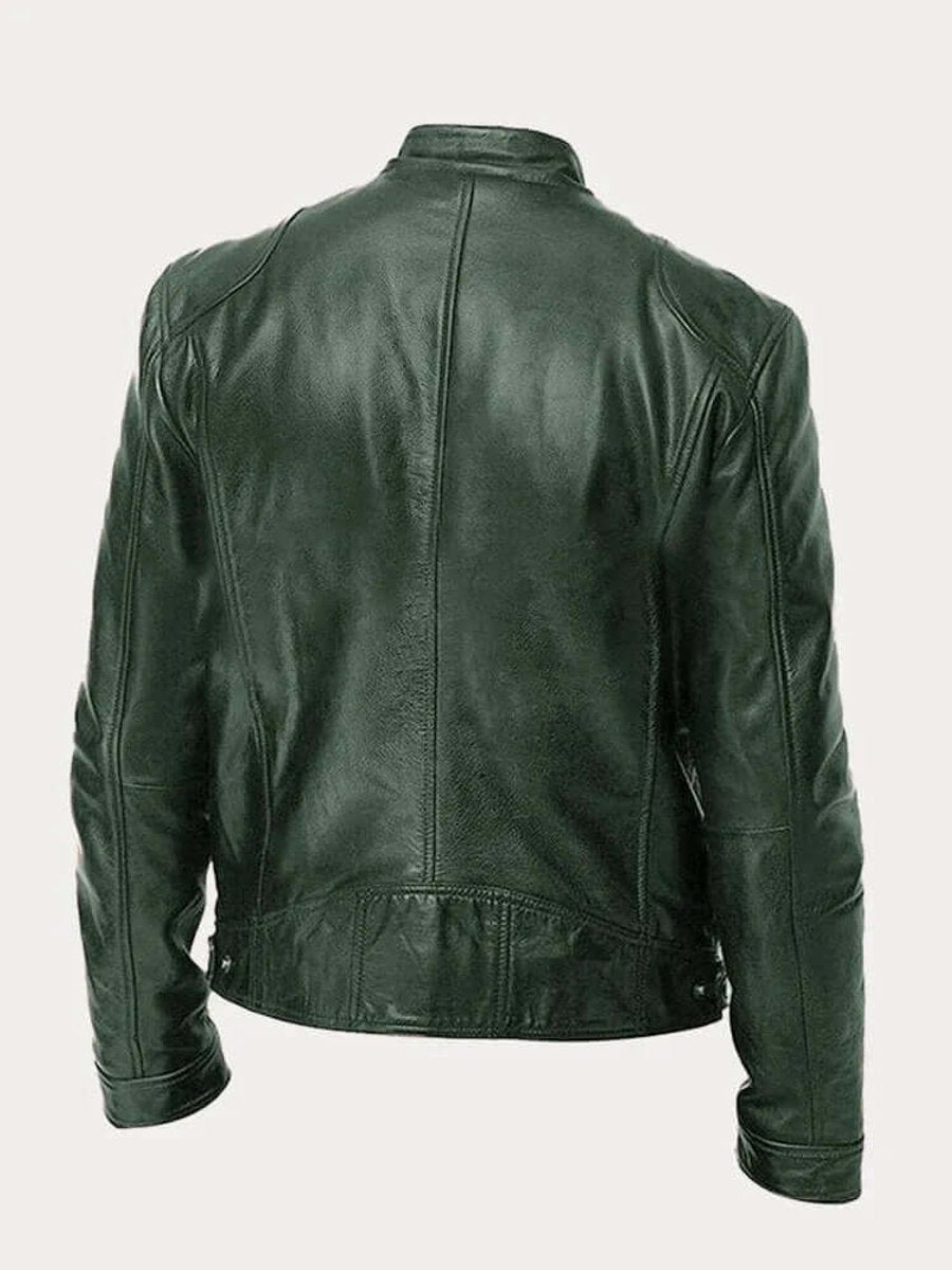 Aiden Men's Leather Biker Jacket | Genuine Leather, Tailored Fit 3