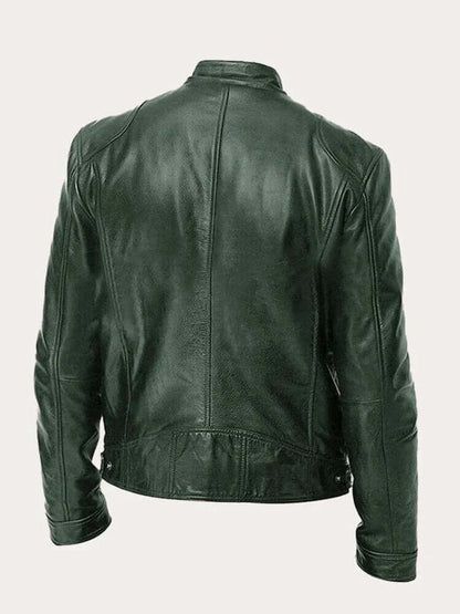 Aiden Men's Leather Biker Jacket | Genuine Leather, Tailored Fit 3