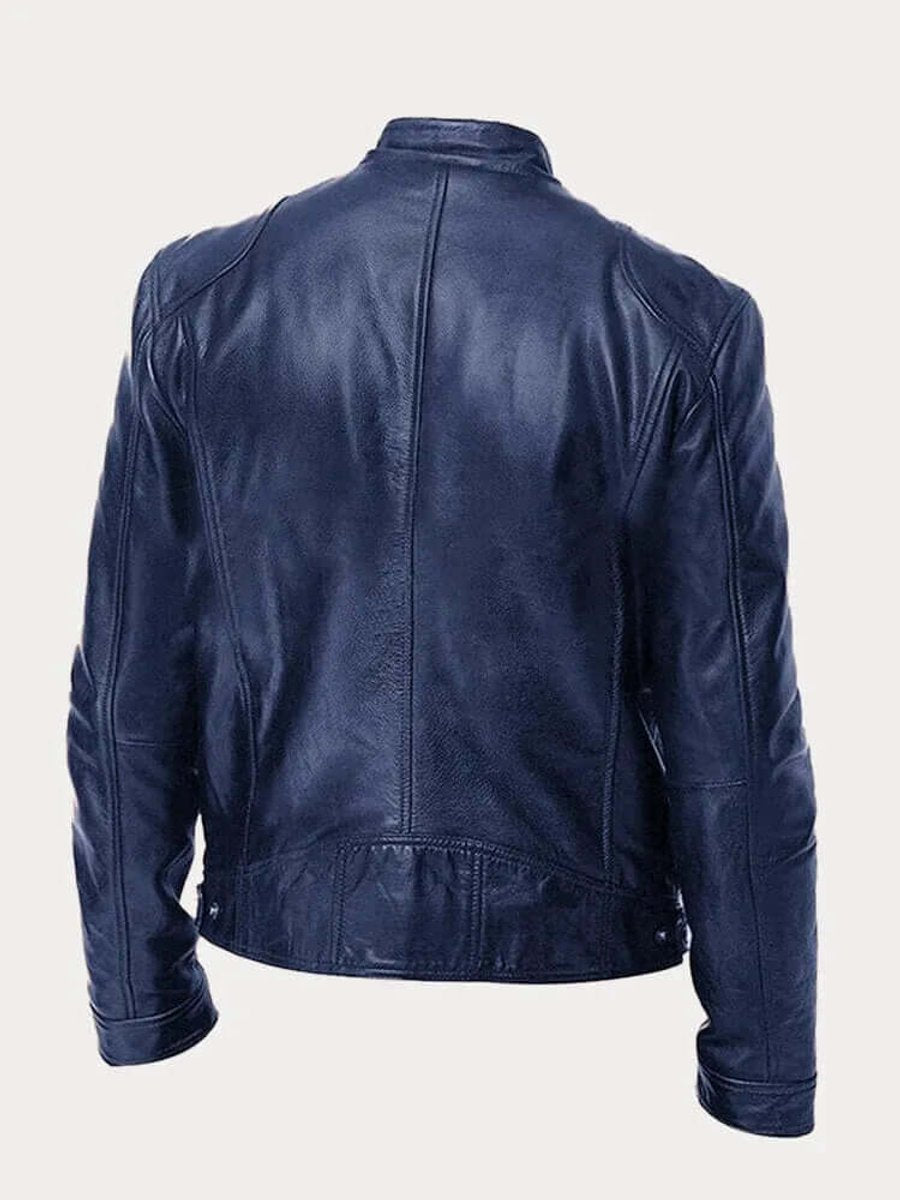 Aiden Men's Leather Biker Jacket | Genuine Leather, Tailored Fit 4