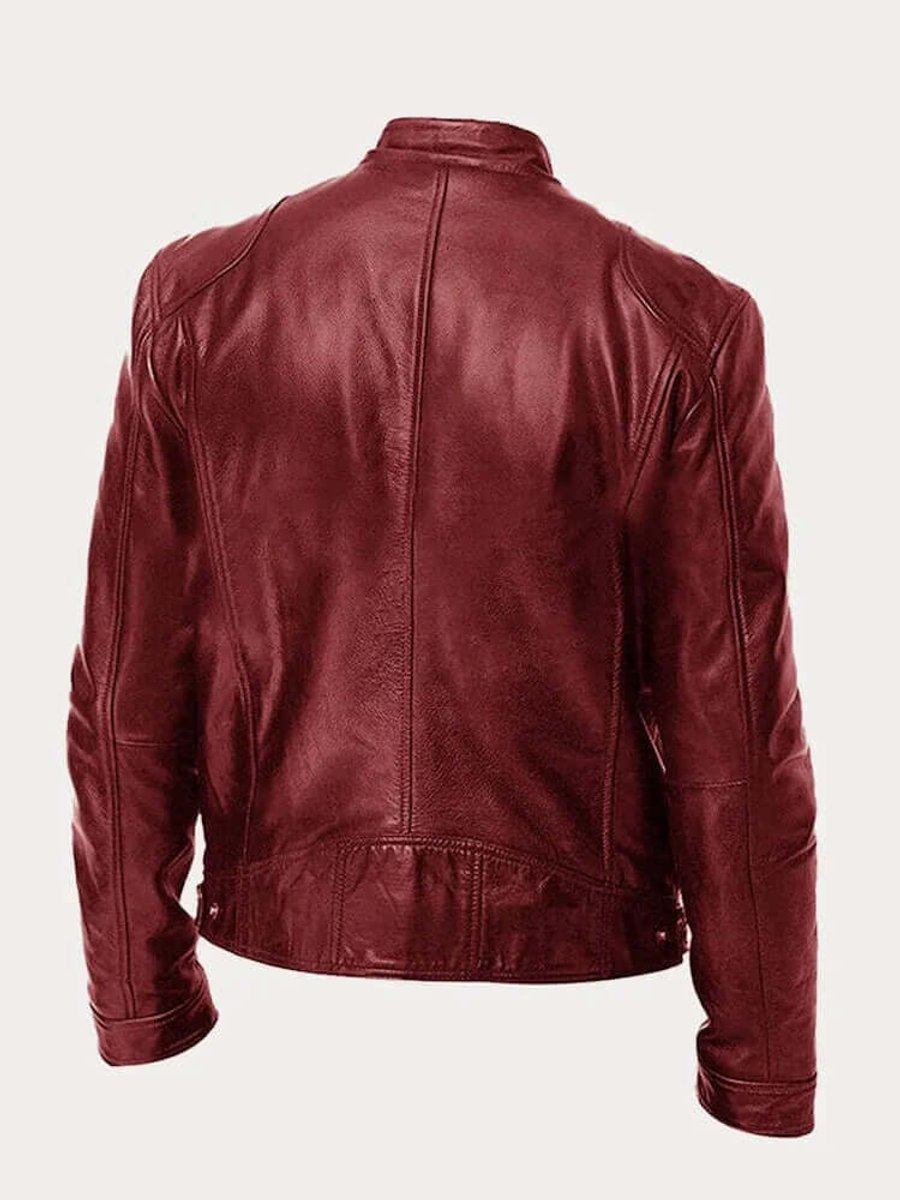 Aiden Men's Leather Biker Jacket | Genuine Leather, Tailored Fit 5