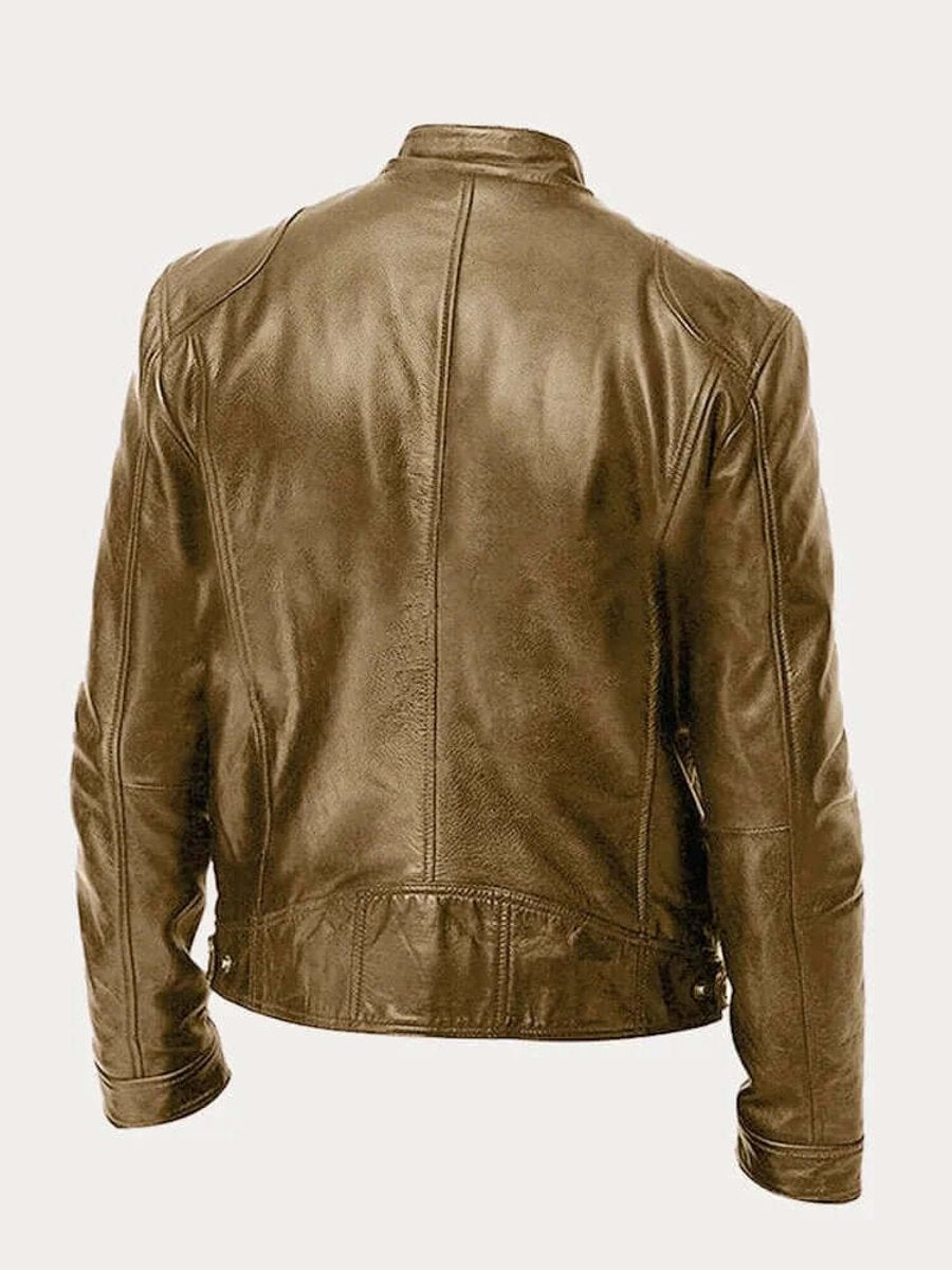 Aiden Men's Leather Biker Jacket | Genuine Leather, Tailored Fit 6