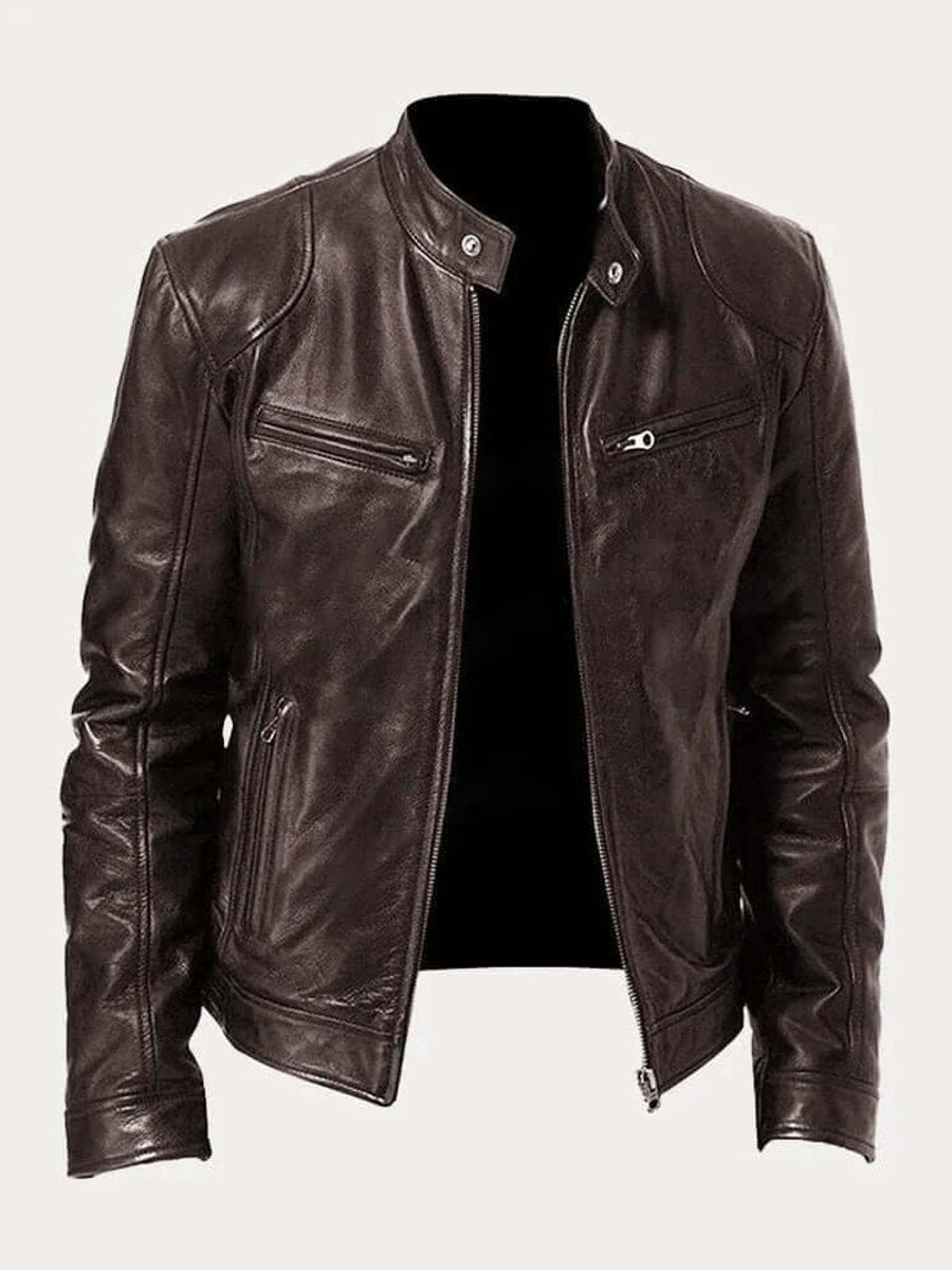 Aiden Men's Leather Biker Jacket | Genuine Leather, Tailored Fit 7