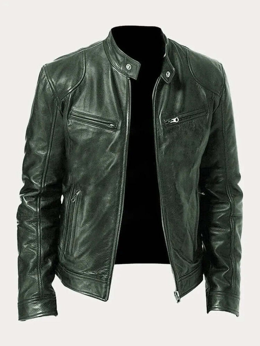 Aiden Men's Leather Biker Jacket | Genuine Leather, Tailored Fit 8