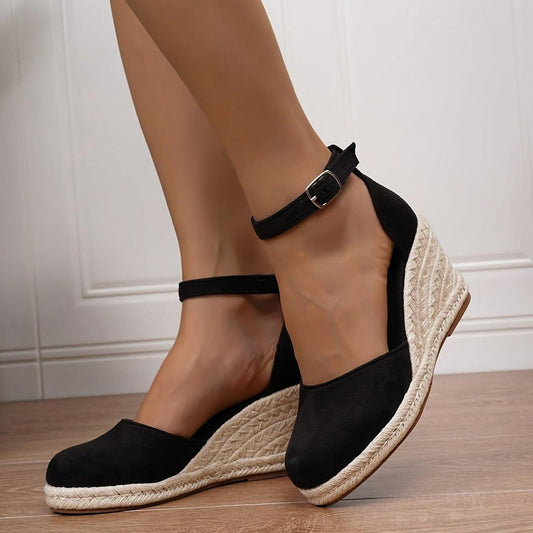 Ally Women’s Wedge Sandals with Adjustable Ankle Buckle and Ergonomic Footbed 0