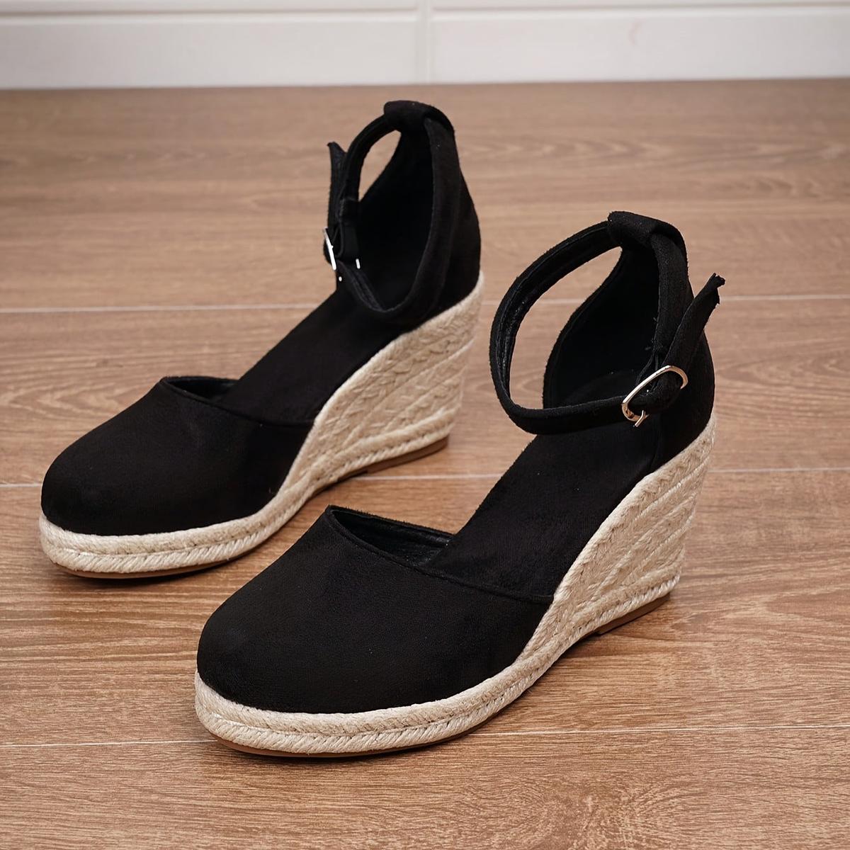 Ally Women’s Wedge Sandals with Adjustable Ankle Buckle and Ergonomic Footbed 1