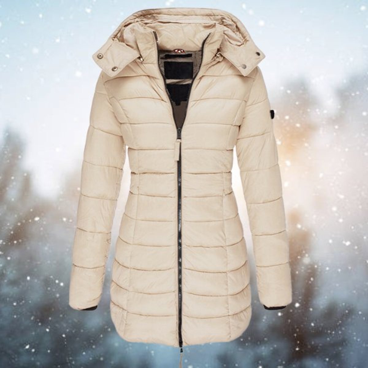 Amelia Women's Long Hooded Puffer Jacket | Quilted Insulation, Mid-Thigh Winter Coat 3