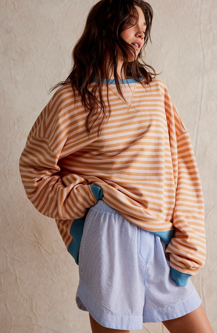 Anja Women’s Sweater with Classic Striped Crew Neck Design for Spring 3