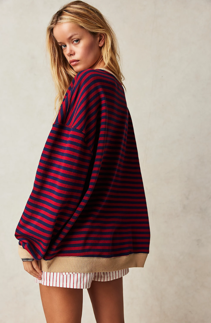 Anja Women’s Sweater with Classic Striped Crew Neck Design for Spring 5