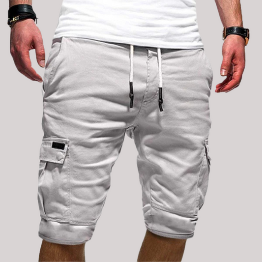 Anton Men's Cargo Shorts with Adjustable Drawstring Waist and Multi-Pocket Design 0