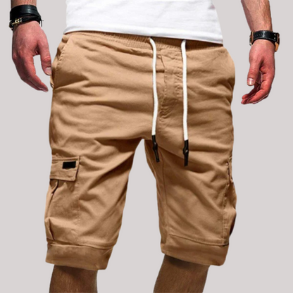 Anton Men's Cargo Shorts with Adjustable Drawstring Waist and Multi-Pocket Design 3