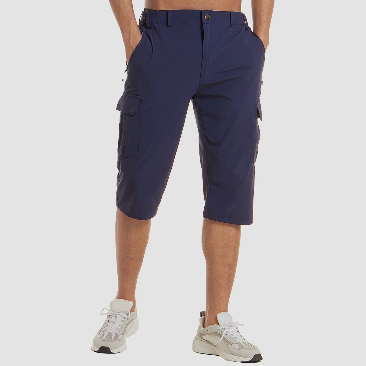 Apex Men's Cargo Shorts with Knee-Length Cut and Side Pockets 0