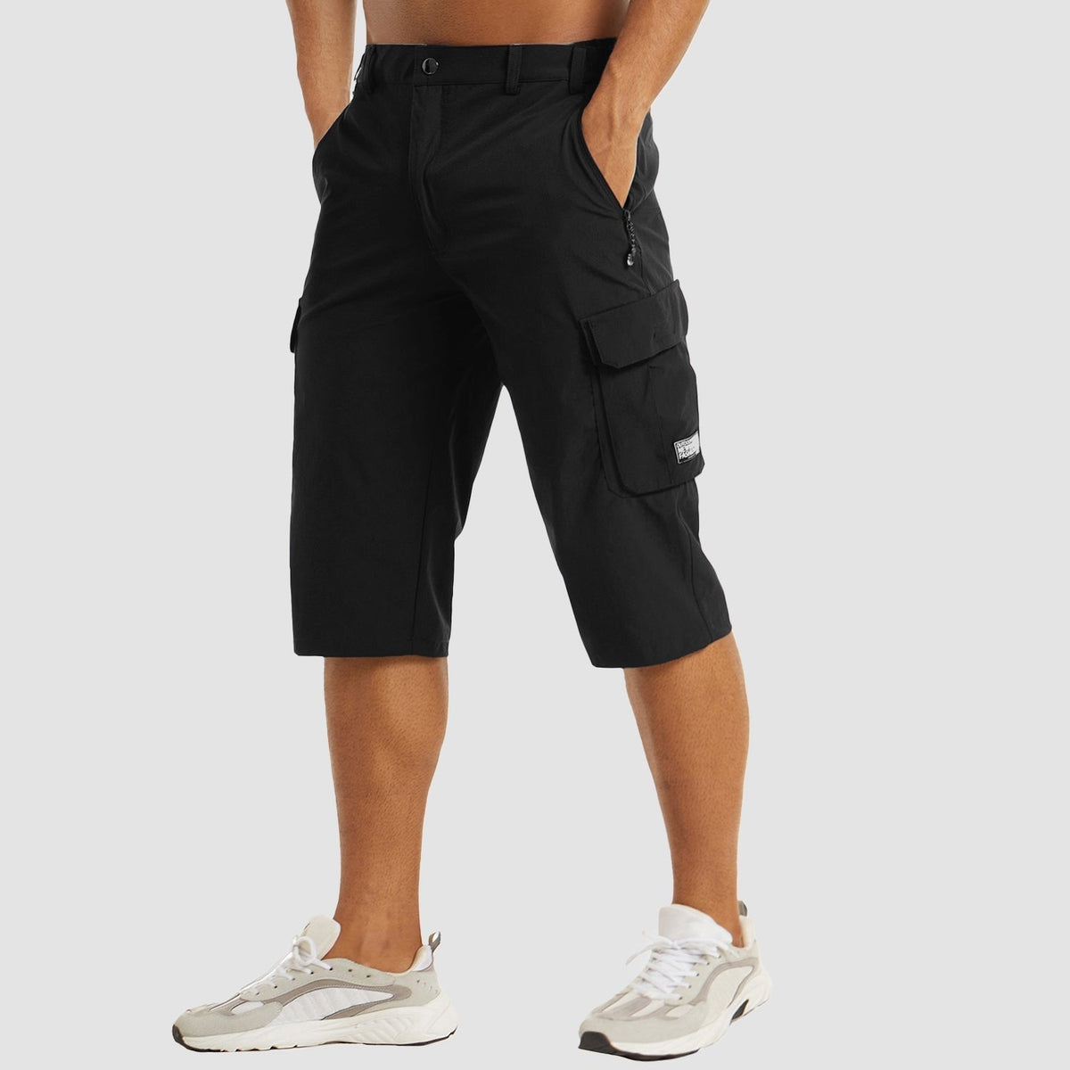 Apex Men's Cargo Shorts with Knee-Length Cut and Side Pockets 4