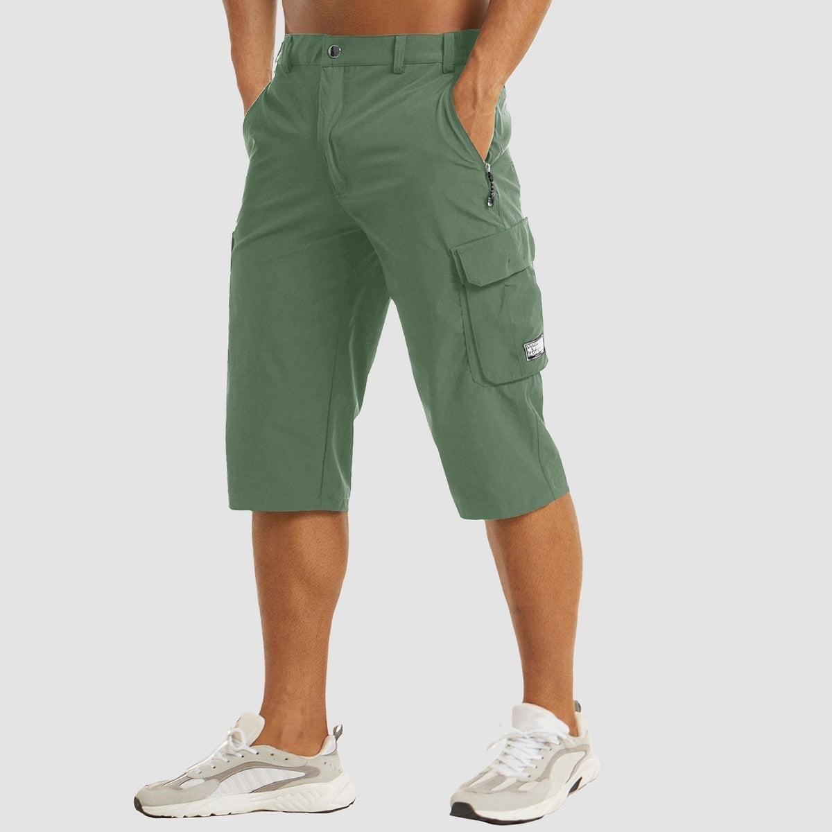 Apex Men's Cargo Shorts with Knee-Length Cut and Side Pockets 5
