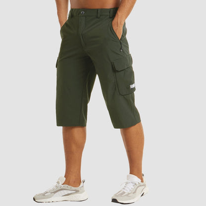 Apex Men's Cargo Shorts with Knee-Length Cut and Side Pockets 6