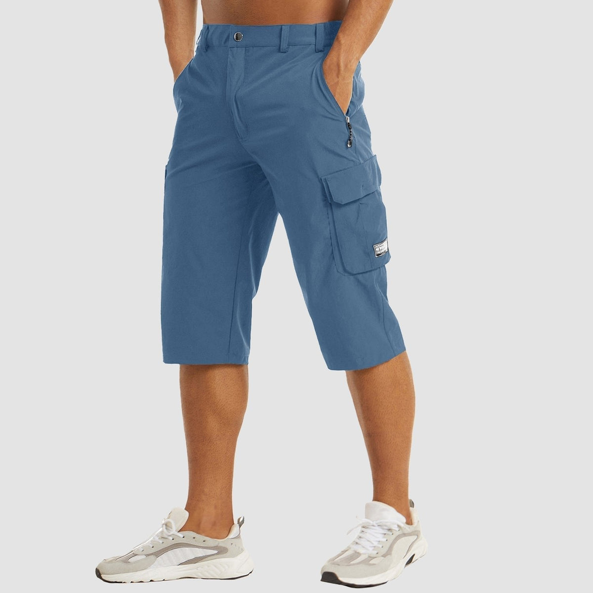 Apex Men's Cargo Shorts with Knee-Length Cut and Side Pockets 7