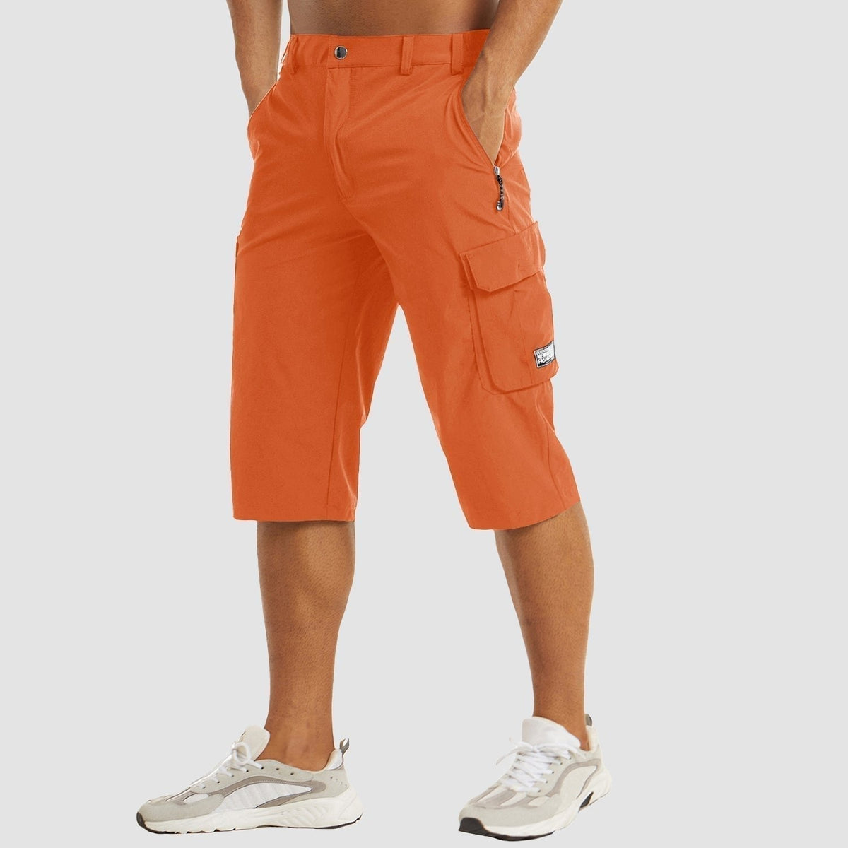 Apex Men's Cargo Shorts with Knee-Length Cut and Side Pockets 8