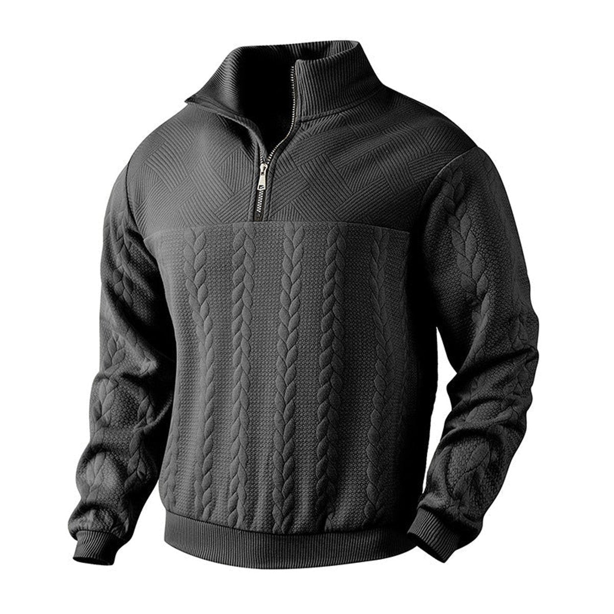 Archer Men's Quarter Zip Sweater | Cable Knit, Relaxed Fit 10