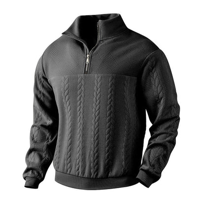 Archer Men's Quarter Zip Sweater | Cable Knit, Relaxed Fit 10
