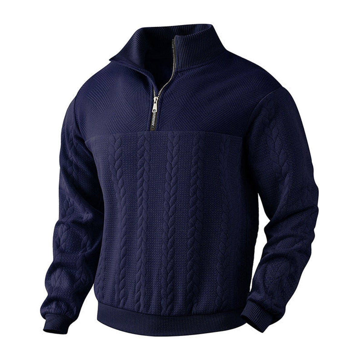 Archer Men's Quarter Zip Sweater | Cable Knit, Relaxed Fit 8