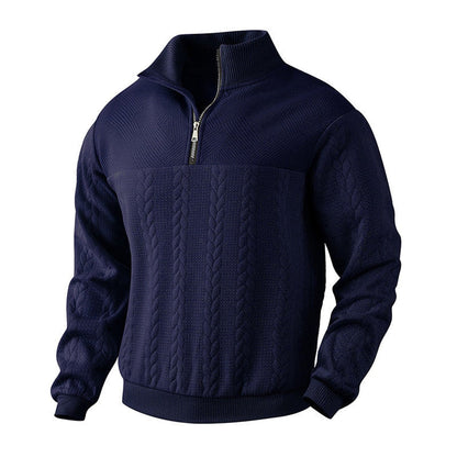 Archer Men's Quarter Zip Sweater | Cable Knit, Relaxed Fit 8