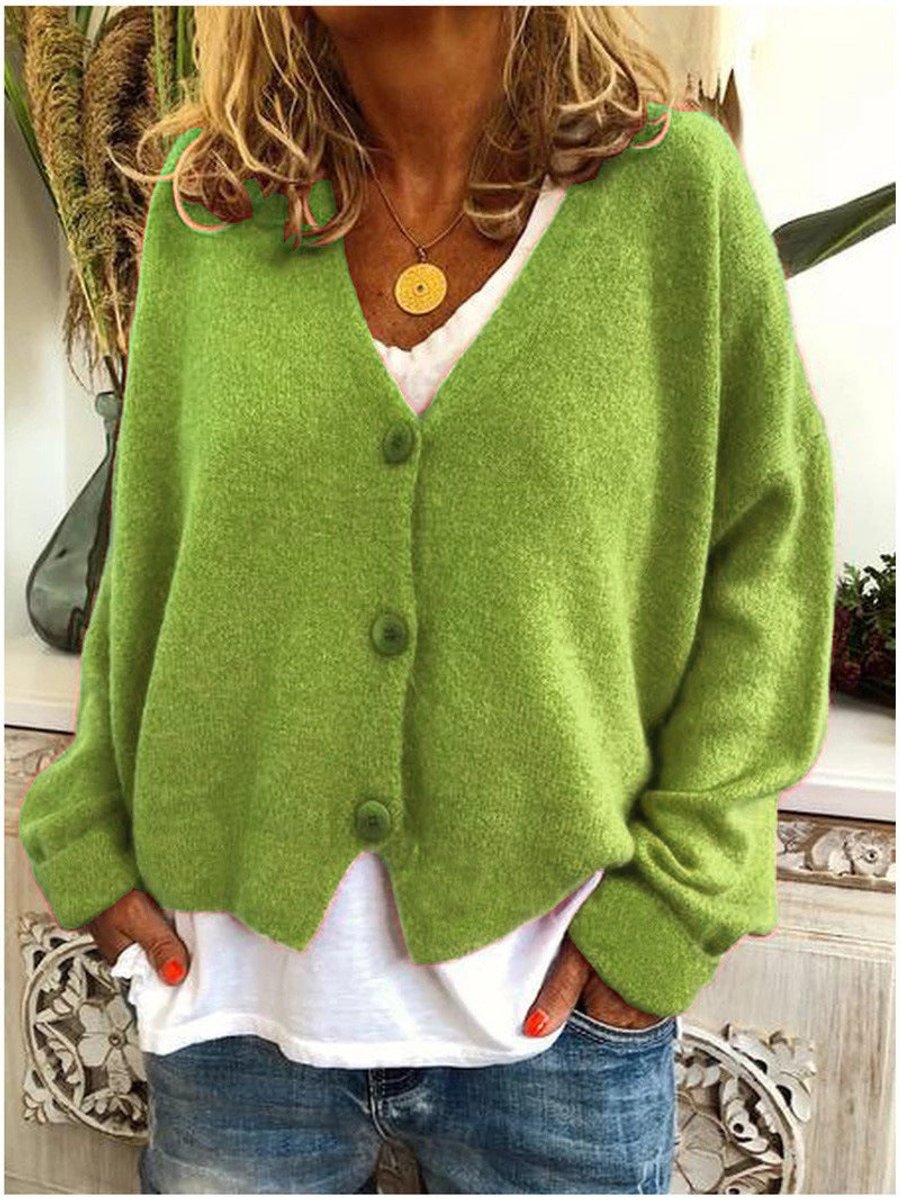 Aria Women's Cardigan Sweater with V-Neck and Button-Front Design 3