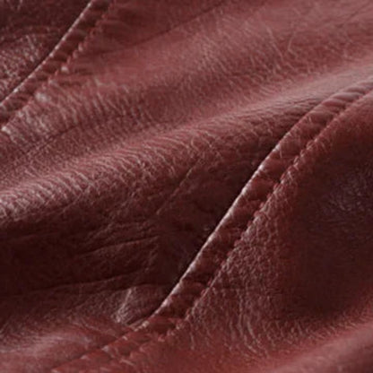 Aria Women's Jacket | Cropped Faux Leather Moto with Belt 6