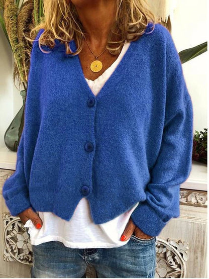 Aria Women's Knit Cardigan | V-Neck, Button-Front, Relaxed Fit 1