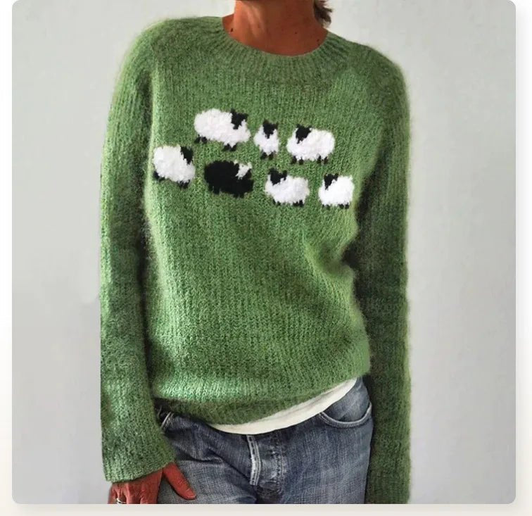 Aria Women's Knit Sweater | Retro Striped Relaxed Fit 5