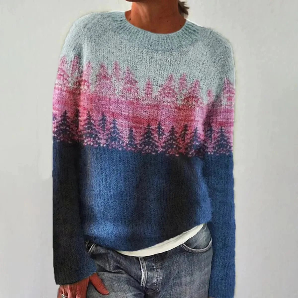 Aria Women's Knit Sweater | Retro Striped Relaxed Fit 8