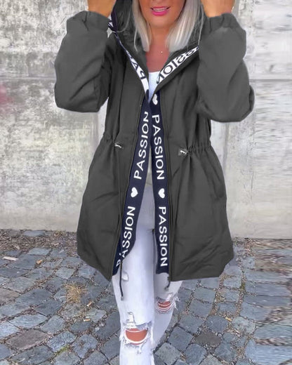 Aria Women's Midi Parka Coat | Hooded Drawstring Waist 2