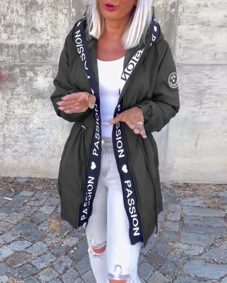 Aria Women's Midi Parka Coat | Hooded Drawstring Waist 4