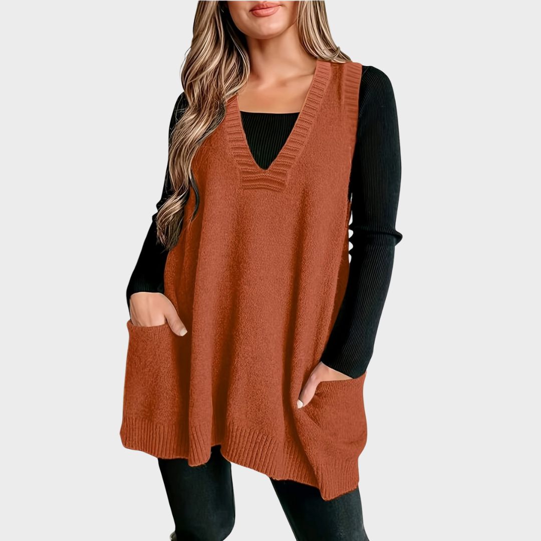 Aria Women’s Vest with V-Neck Design and Relaxed Fit for Versatile Layering 4